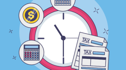 tax payment document clock time vector illustration