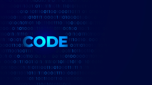 digital coding background with numbers zero and one