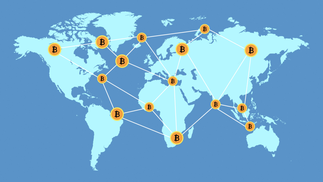bitcoin transfer on map