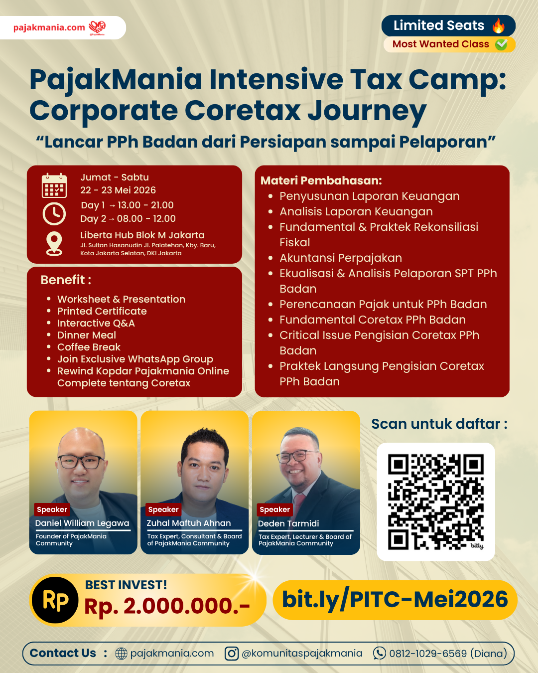 PajakMania Intensive Tax Camp 22 s/d 23 Mei 2026