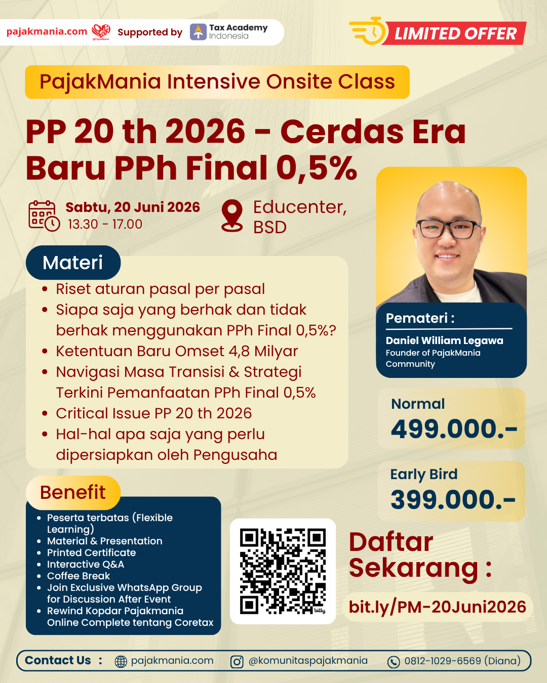 PajakMania Intensive Onsite Class 20 Juni 2026